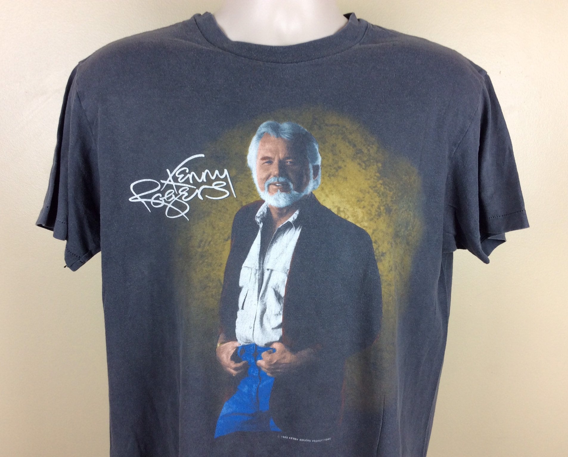 1989 Hanes Kenny Rogers Signature T-Shirt - XL - sullivansvintage