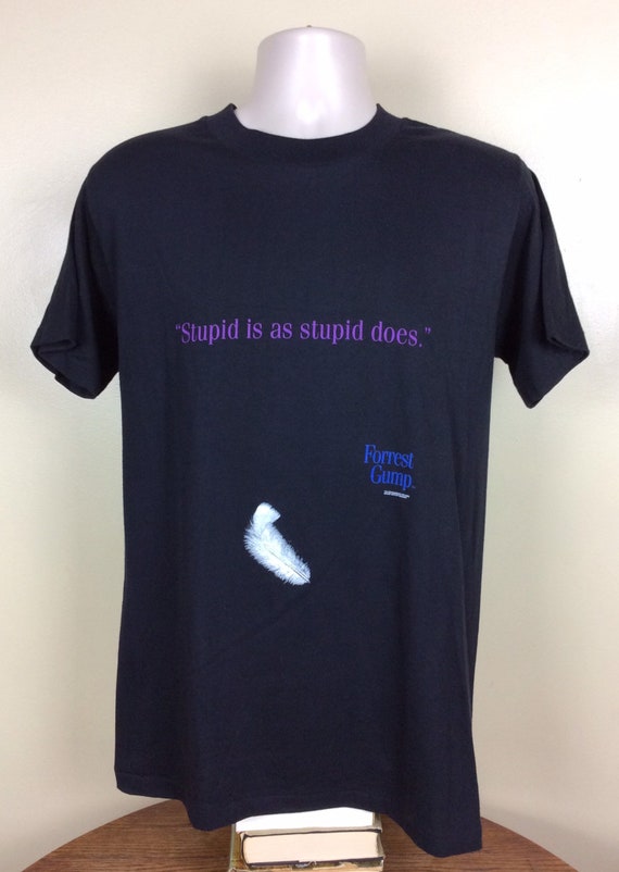 Vtg 90s Forrest Gump Stupid Is As Stupid Does T-S… - image 2