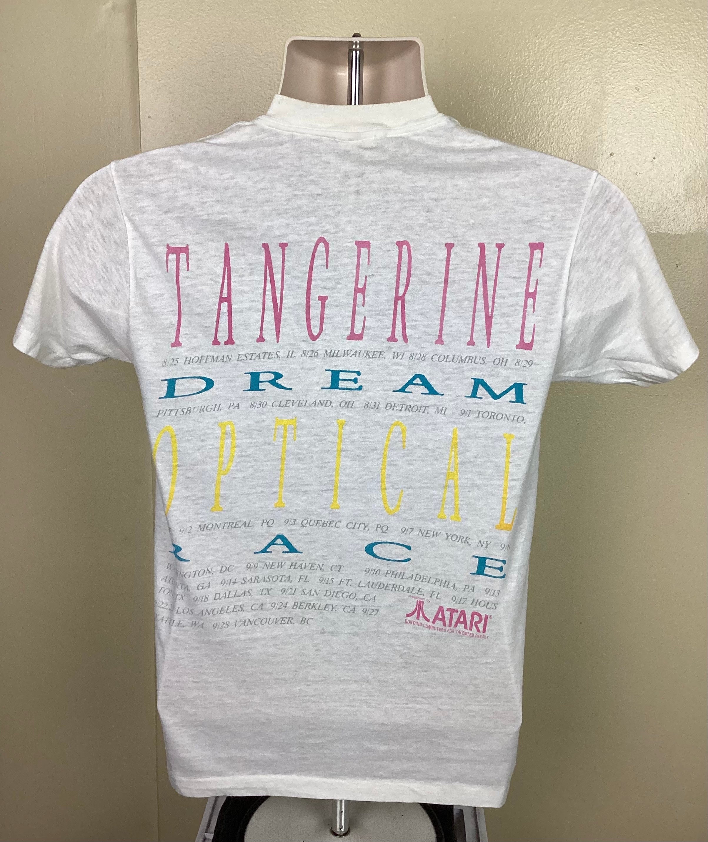 Vtg 1988 Tangerine Dream Optical Race Concert T-shirt White