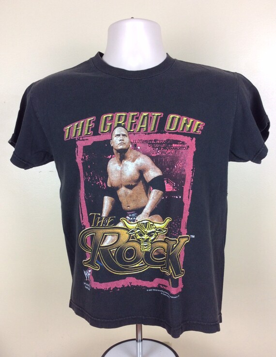 The Rock WWF vintage youth L 90s tee Clothing Boys Clothing Tops & Tees T-shirts Graphic Tees 