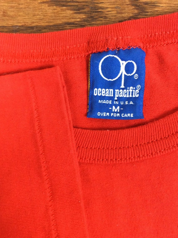 Vtg 1985 OP Ocean Pacific Windsurfing T-Shirt Red… - image 7