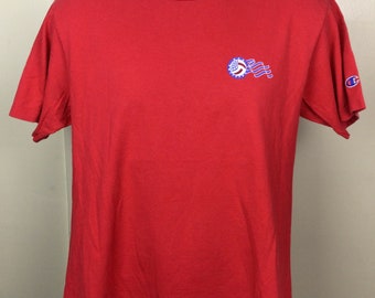 Vtg 90s Champion USA Volleyball T-shirt Red M Single Stitch