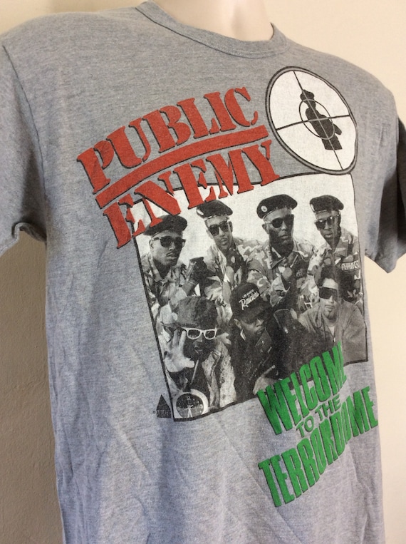Vtg 1990 Public Enemy Welcome to the Terrordome T-shirt Gray Vtg 1990 Public Enemy Welcome to the Terrordome T-shirt Gray