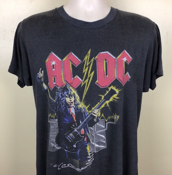 Vtg 1986 AC/DC Who Made Who Concert T-Shirt Black… - image 1