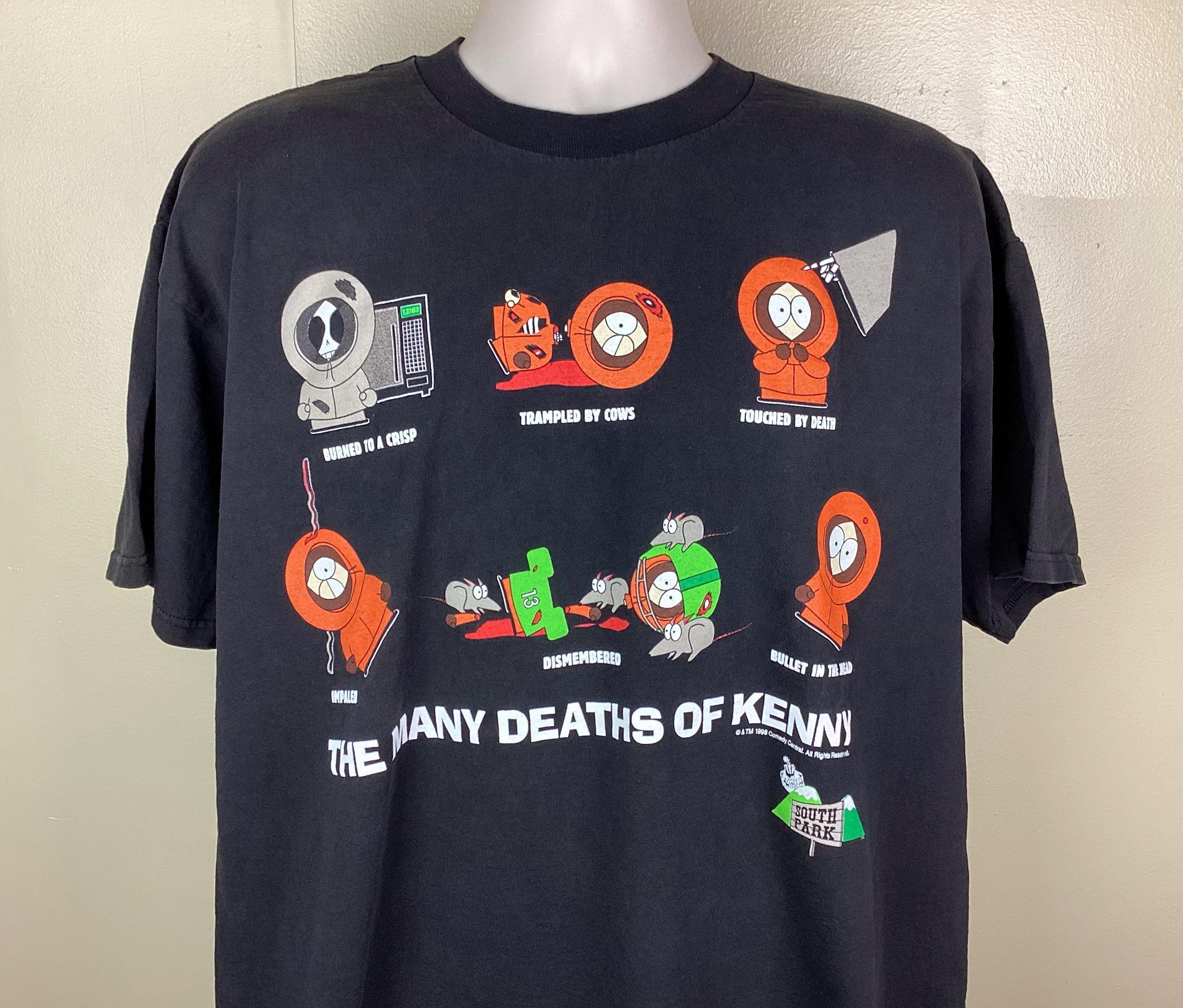 Vintage 1998 South Park T-shirt Black XL 90s the Many Deaths of