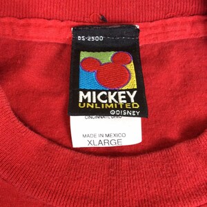 Vtg 90s Minnie Mouse Orlando Florida T-Shirt Red XL Mickey Unlimited Walt Disney World image 5