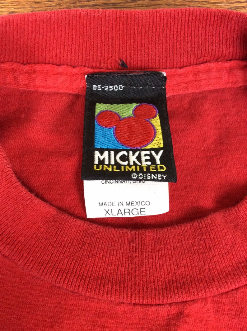 Vtg 90s Minnie Mouse Orlando Florida T-Shirt Red XL Mickey Unlimited Walt Disney World image 5