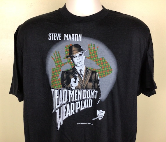 Vintage 1982 Steve Martin Dead Men Don't Wear Plaid T-shirt Black