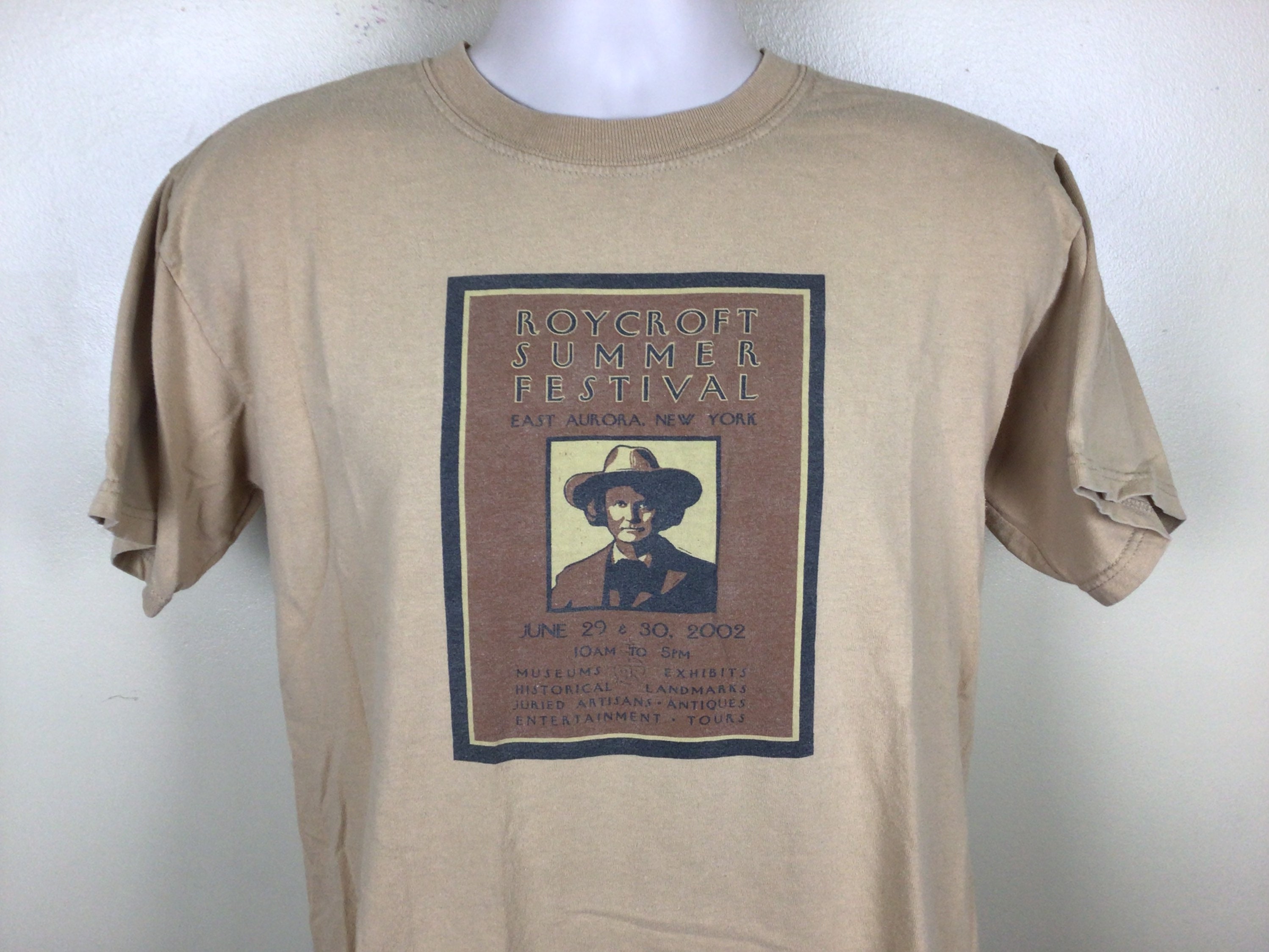 Vtg 2002 Roycroft Summer Festival T-shirt Beige Brown M/L