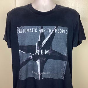 Vintage 1992 R.e.m. Automatic For The People T-shirt Svart L 90-tals alternativt indierockband Rem Single Stitch