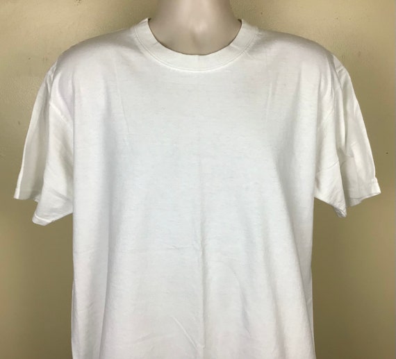 Vtg 90s Anvil Plain White T-Shirt XL Blank - Gem