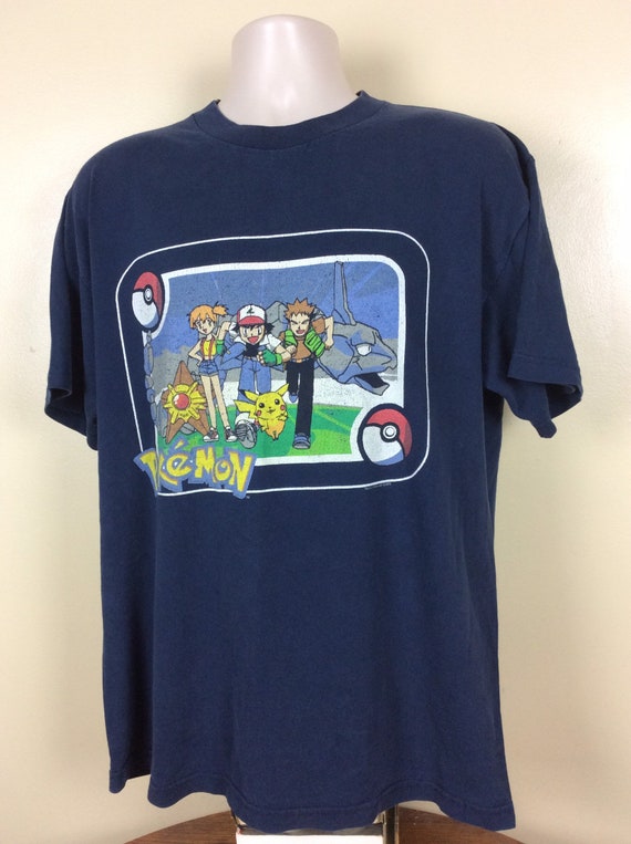 Vtg 1999 Pokémon T-Shirt Blue Adult Size L/XL 90s… - image 4