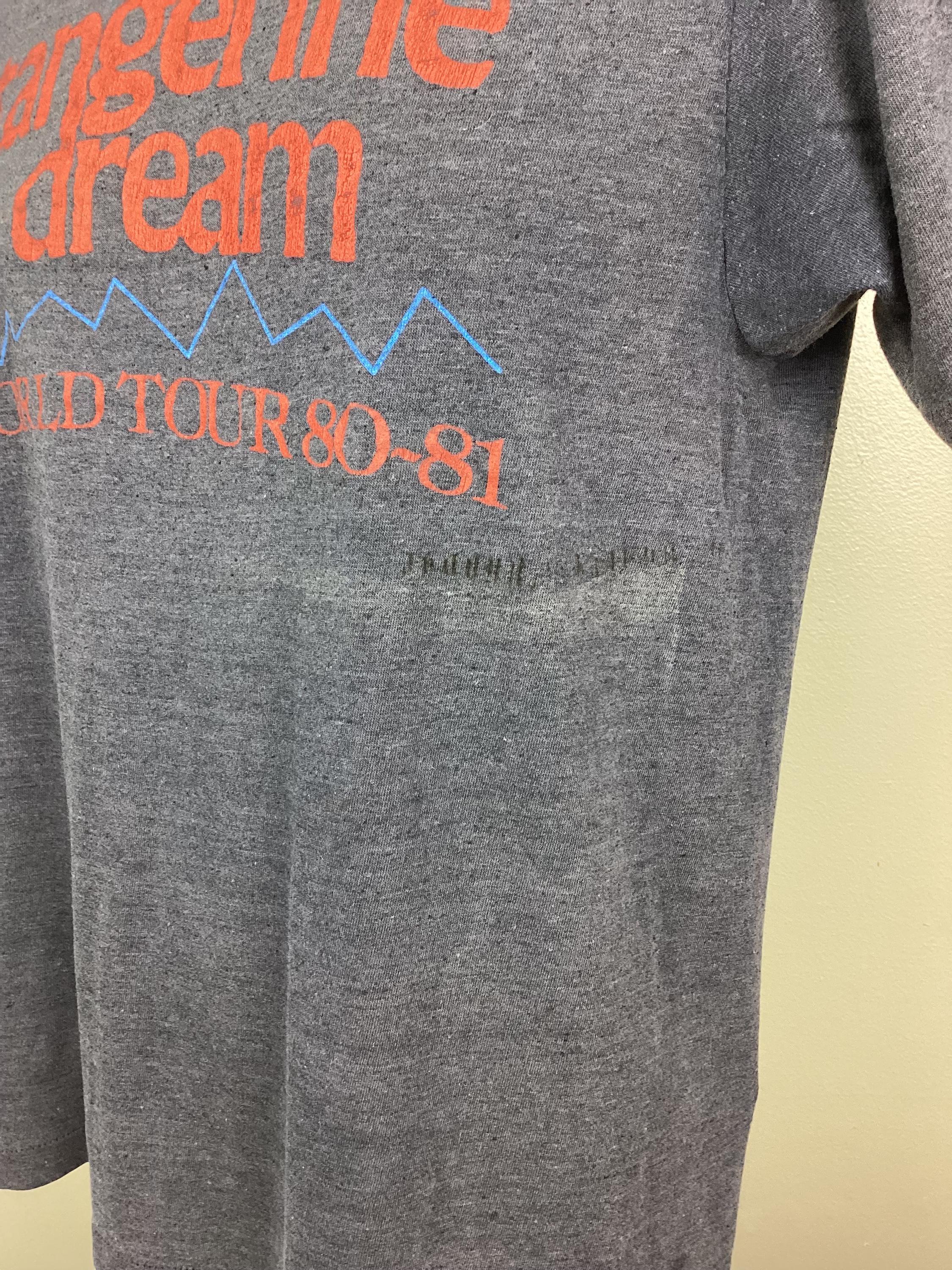 Vtg 1980 Tangerine Dream World Tour Concert T-shirt S/M Gray Vtg 1980 Tangerine Dream World Tour Concert T-shirt S/M Gray