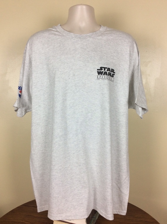 Vtg 1999 Star Wars Episode I the Phantom Menace T-shirt Heather Gray XL/XXL  90s Pepsi 