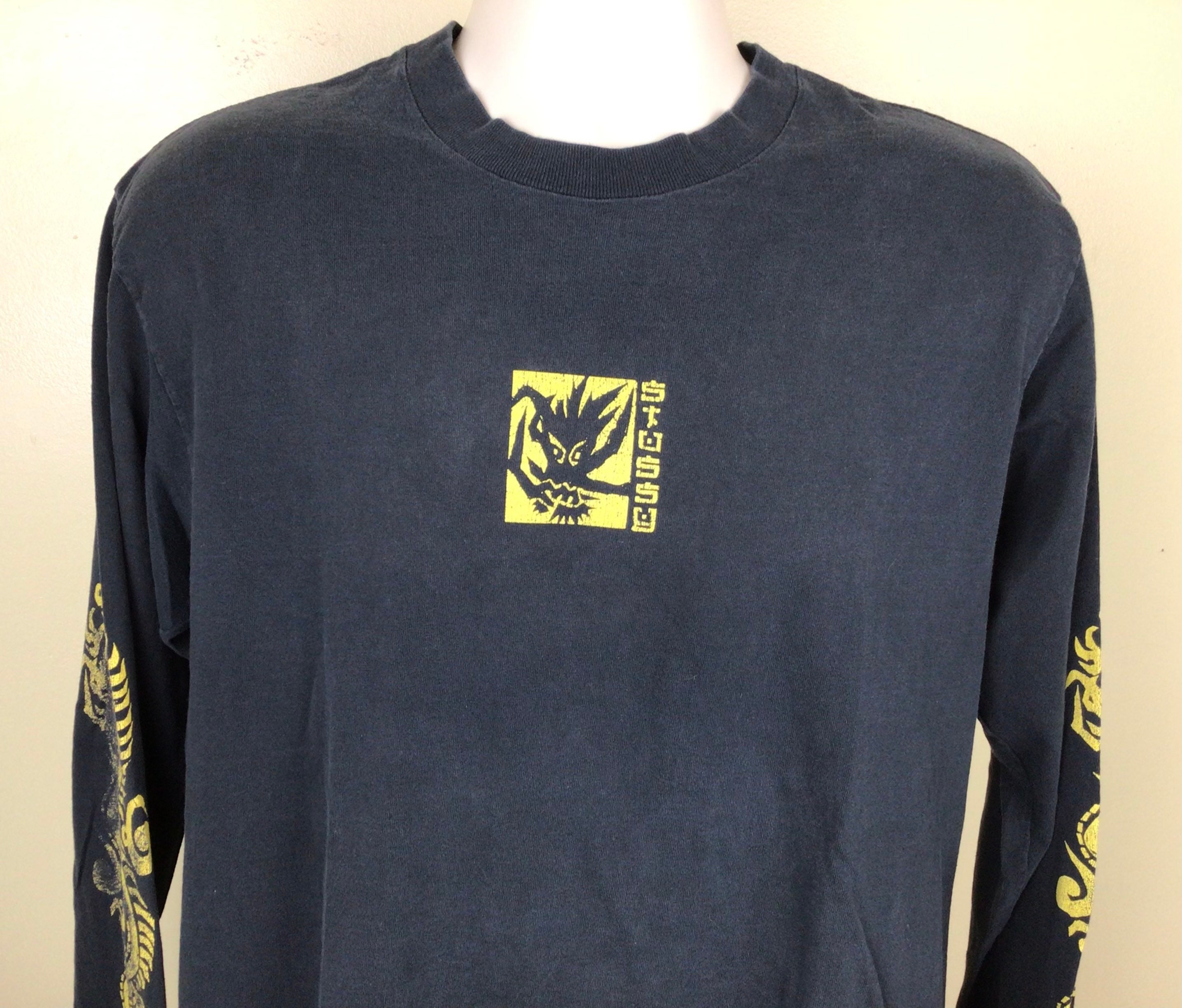 Vtg 90s Stussy Dragon Graphic Long Sleeve T-shirt Black L Vtg 90s Stussy Dragon Graphic Long Sleeve T-shirt Black L