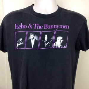 Vtg 80s Echo and the Bunnymen T-shirt Black M/L New Wave Rock Band 