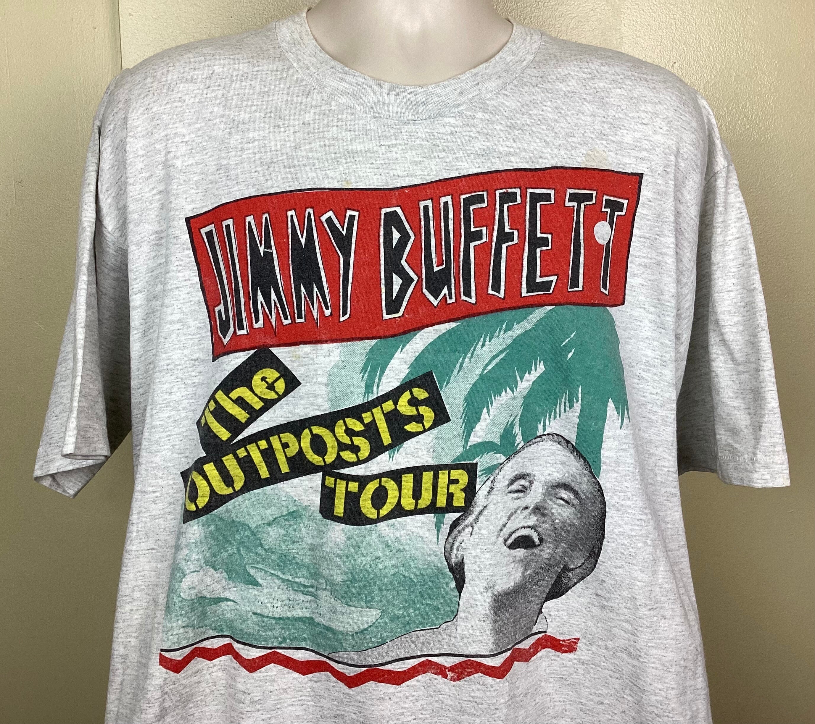 Vtg 1991 Jimmy Buffett Outposts Tour Concert T-shirt Heather Vtg 1991 Jimmy Buffett Outposts Tour Concert T-shirt Heather