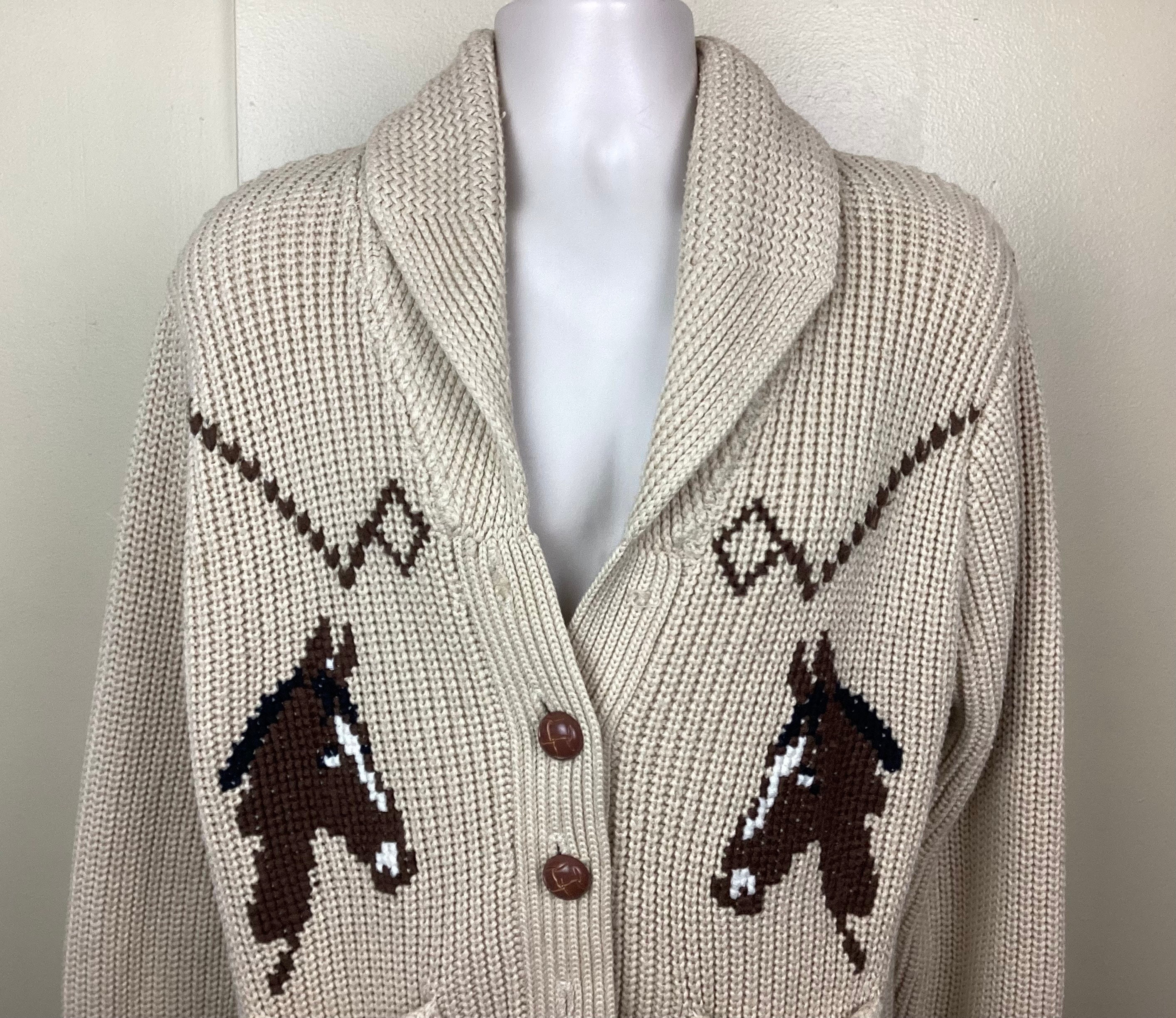 ビンテージ80's アイルランド製襟付きジップアップケーブルニット