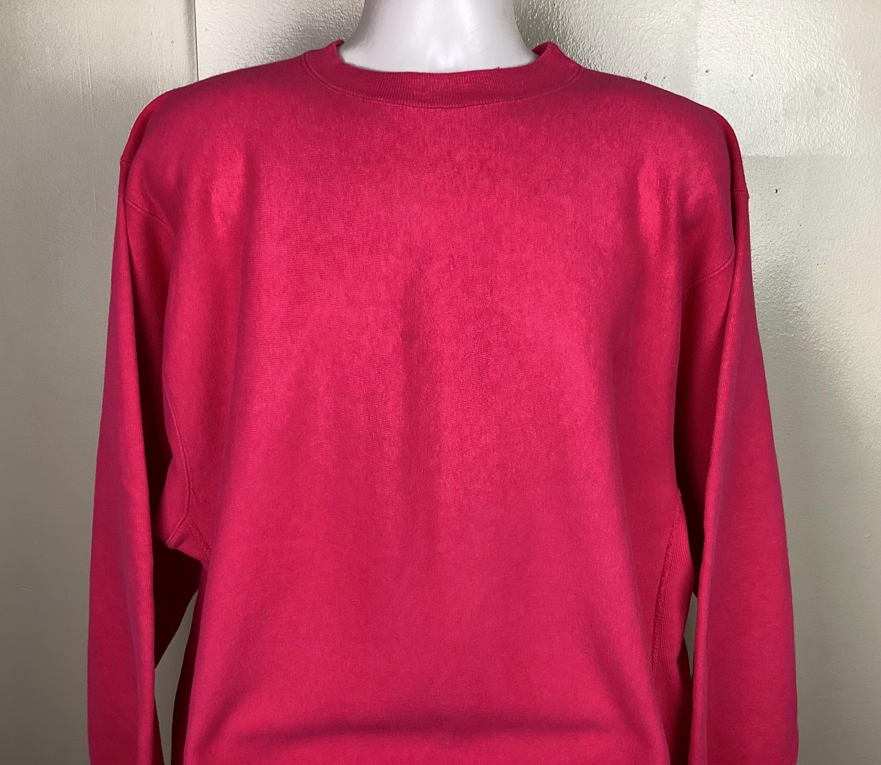 Vtg 90s Champion Reverse Weave Plain Pink Sweatshirt XL
