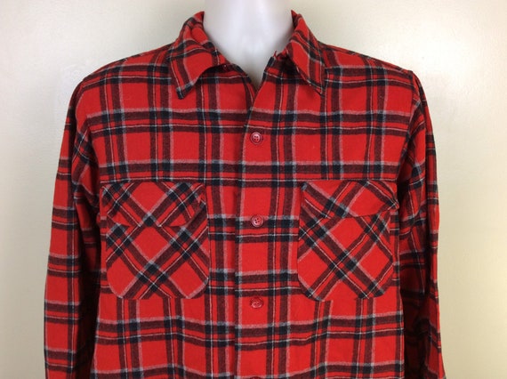 Buy Vtg 50s 60s Pendleton Board Shirt M Red Wool Plaid Flannel 