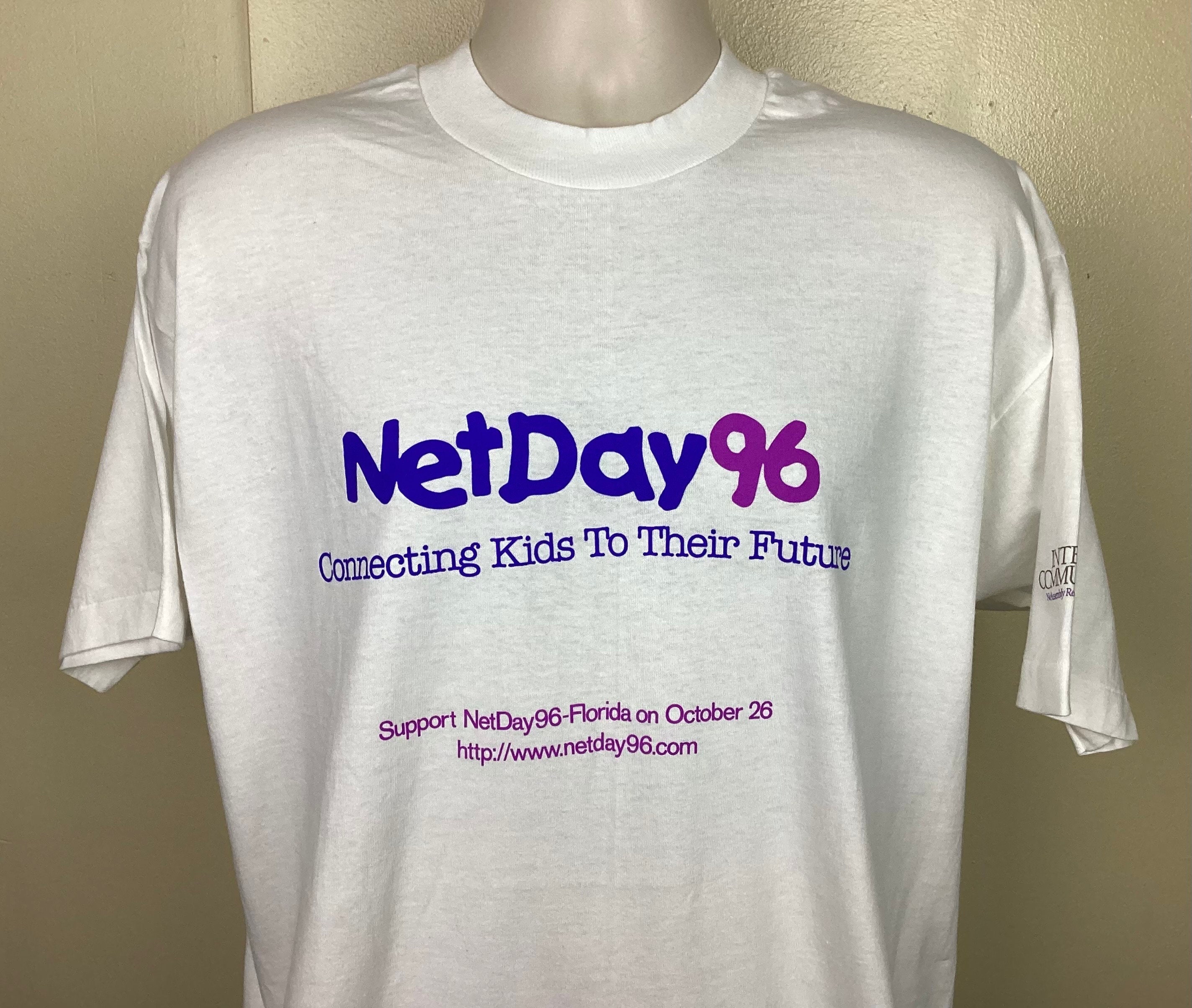 Vtg 1996 Netday 96 T-shirt White XL 90s Net Day Tech Technology 