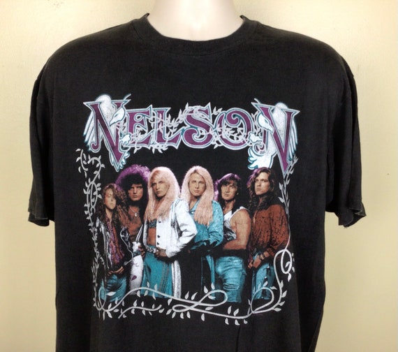 Vtg 1990 Nelson T-Shirt Black XL 90s Heavy Metal … - image 1