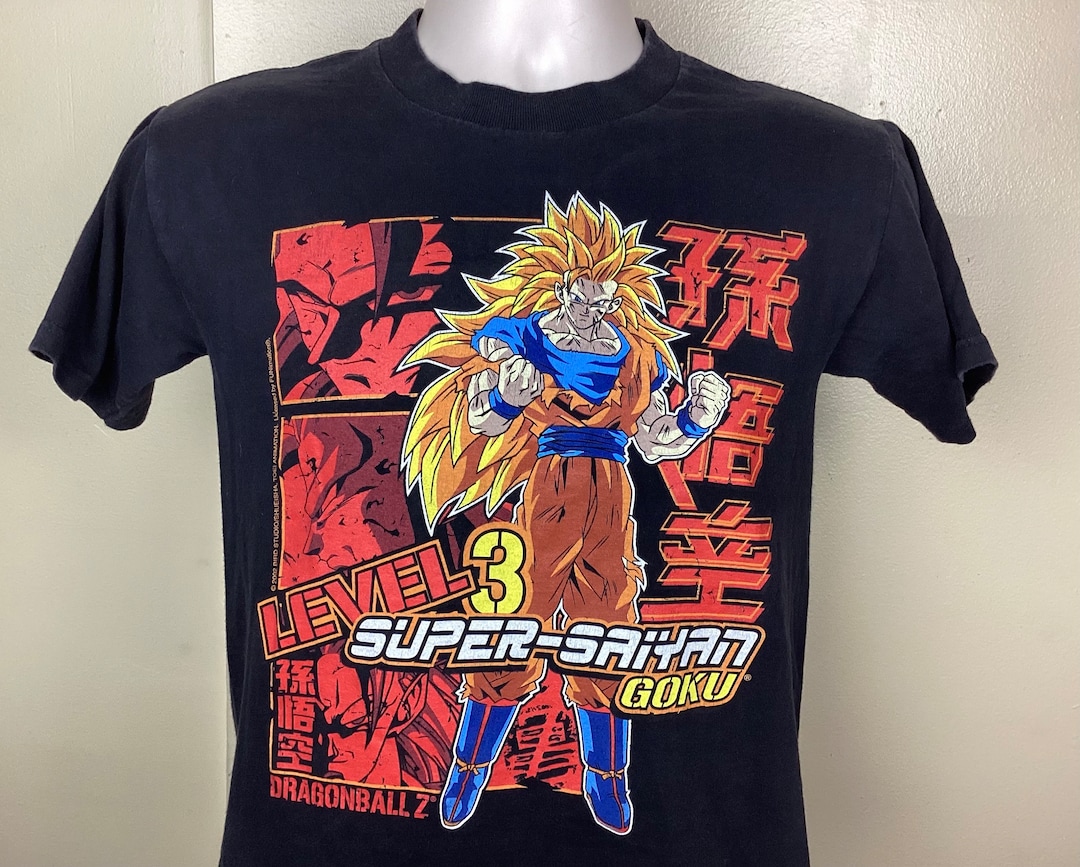 Vtg 2003 Dragon Ball Z Super Saiyan Goku T-shirt Black S Y2K Anime