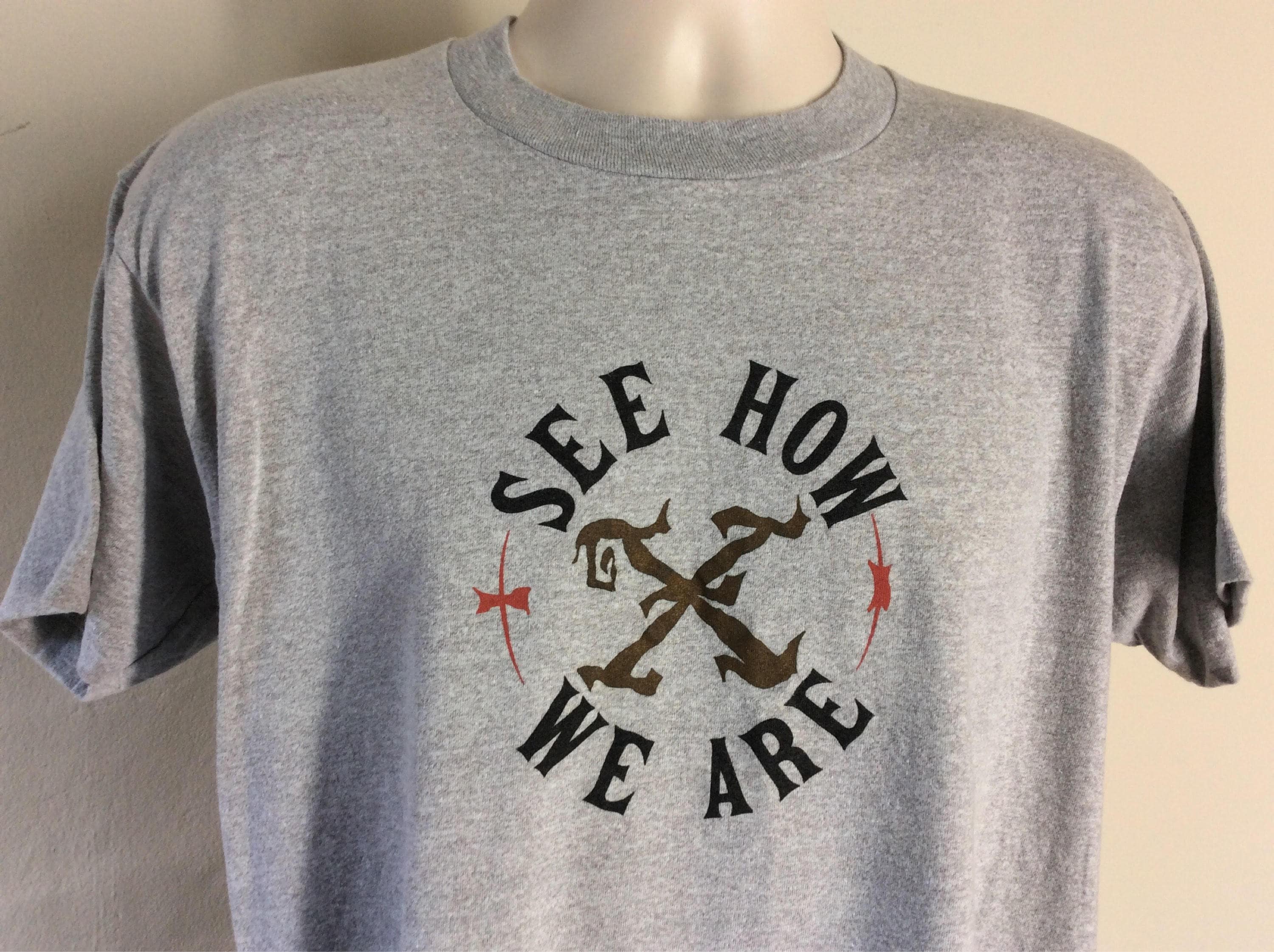 Vtg 1987 X Punk Band See How We Are T-shirt Gray L/XL 80s
