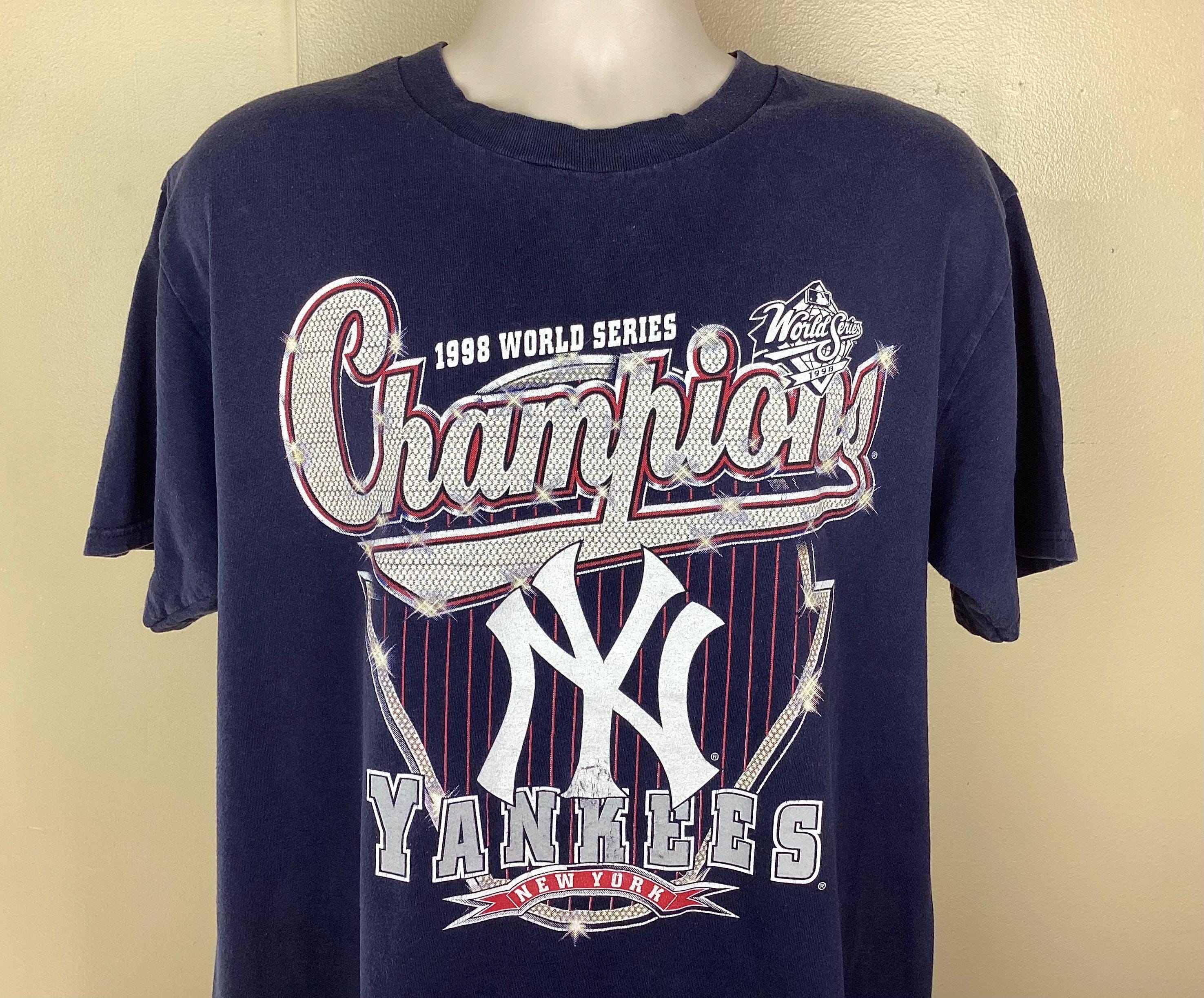 Vintage 1998 New York Yankees World Series Champions T-shirt Blue