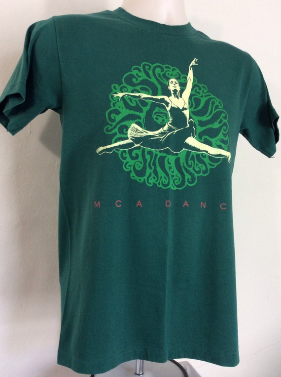 Vtg Early 90s MCA Dance T-Shirt Green S Museum Of… - image 4