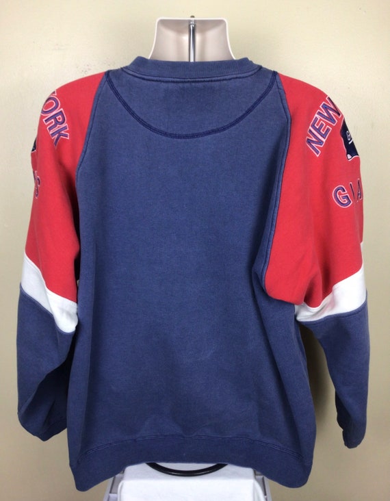 Vtg 90s New York Giants Embroidered Sweatshirt Bl… - image 3
