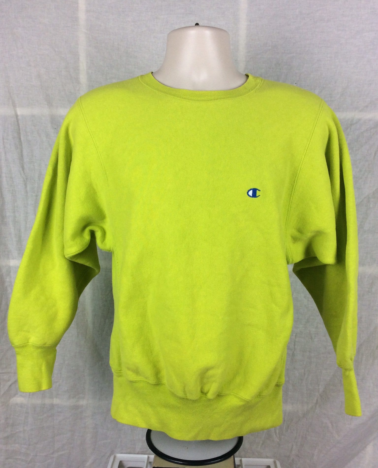 Vintage 90s Champion Reverse Weave Chartreuse Yellow Green