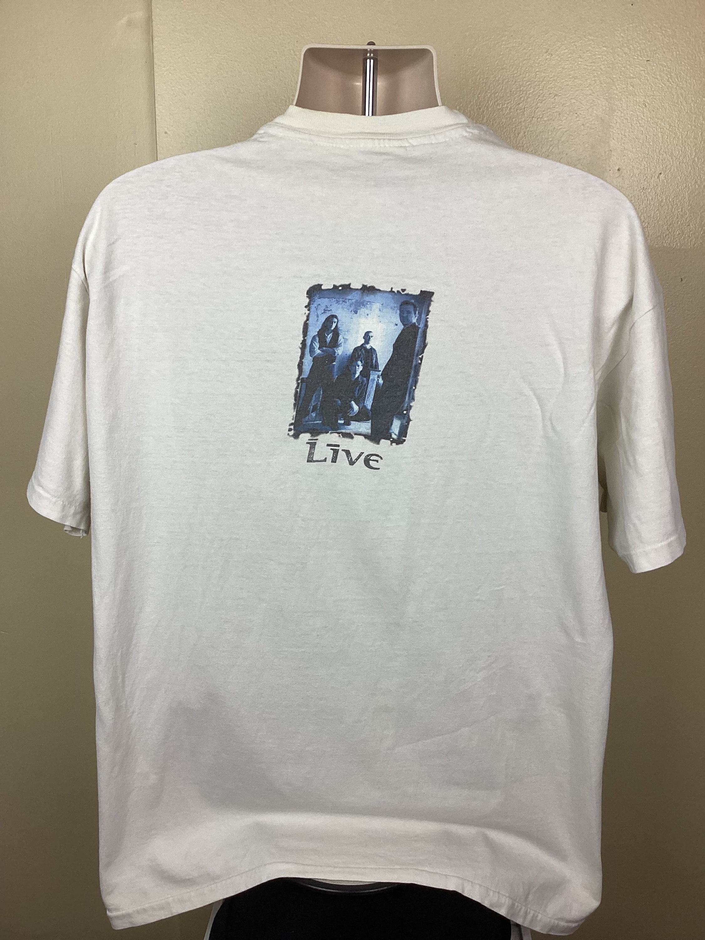 Vtg 1995 Live Band T-shirt White XL 90s Brockum Throwing