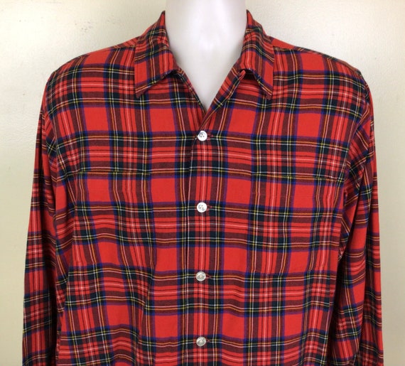 Wool and Cotton Flannel Sport Shirt: Men's Viyella Shirt Royal