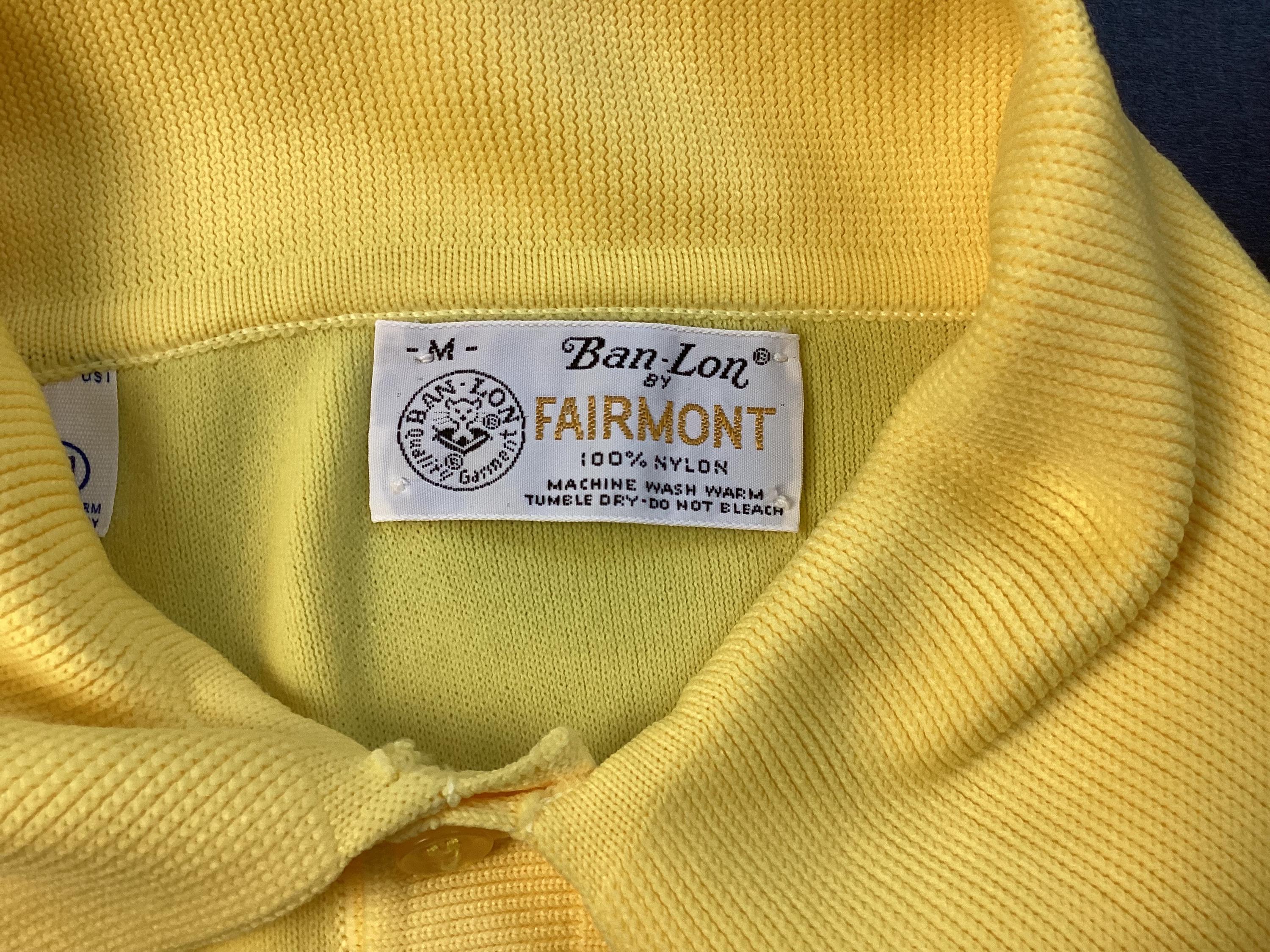Vtg 60s 70s Fairmont Ban Lon Polo Shirt Gold Yellow M Nylon Vtg 60s 70s Fairmont Ban Lon Polo Shirt Gold Yellow M Nylon