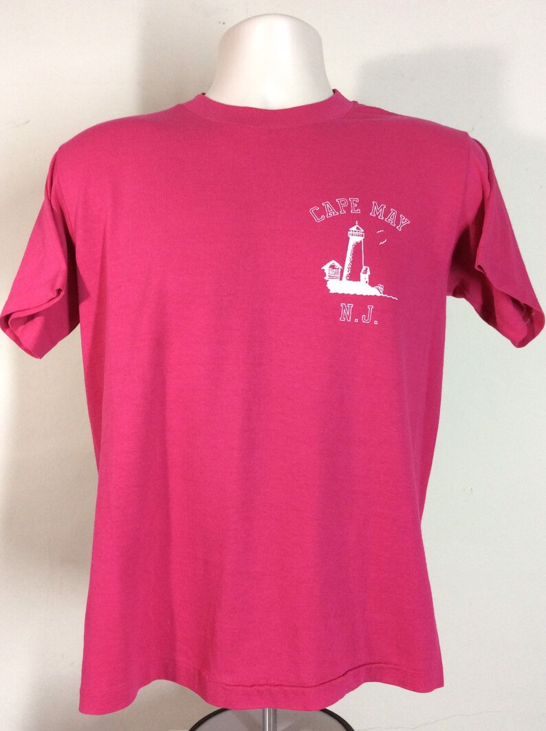 Vtg 70s Early 80s Cape May New Jersey T-shirt Pink M - Etsy
