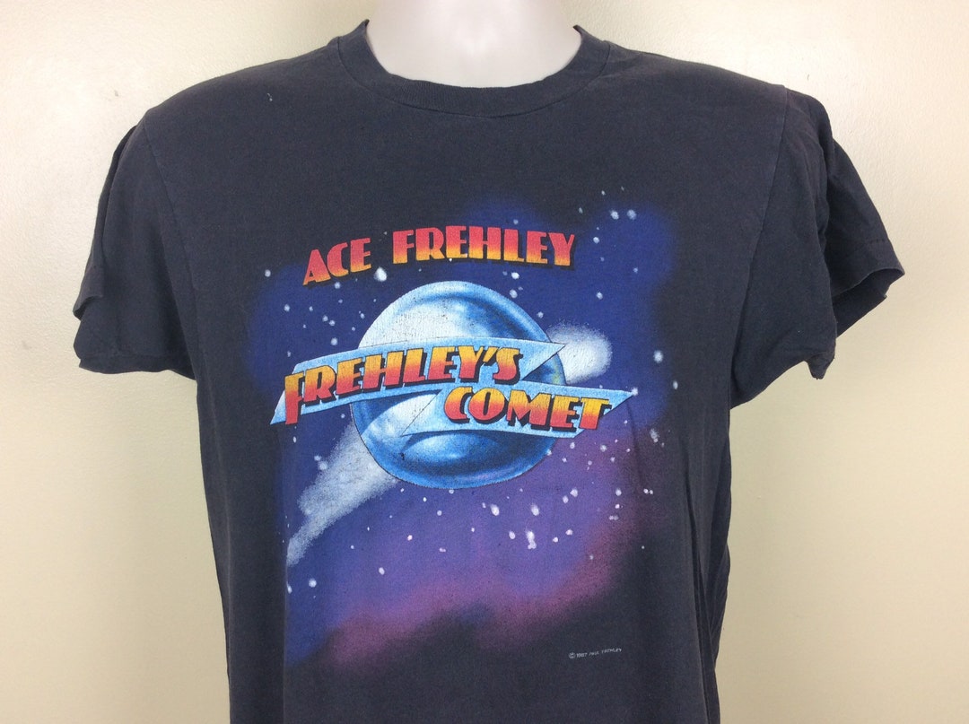 T-shirt Noir Ace Frehley Signature - Design Cartoon Personnalisé - 100% Coton - Unisexe - Coupe Classique - Idéal Casual