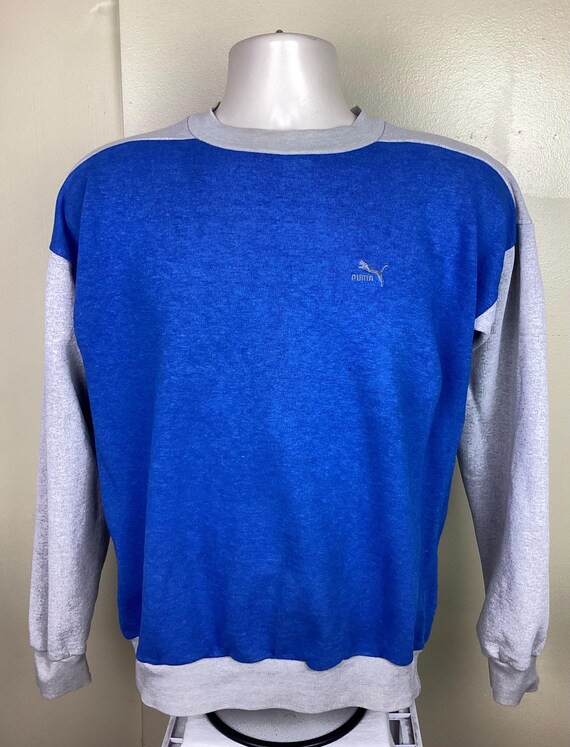 Vtg 80s Puma Color Block Ringer Crewneck Sweatshi… - image 2