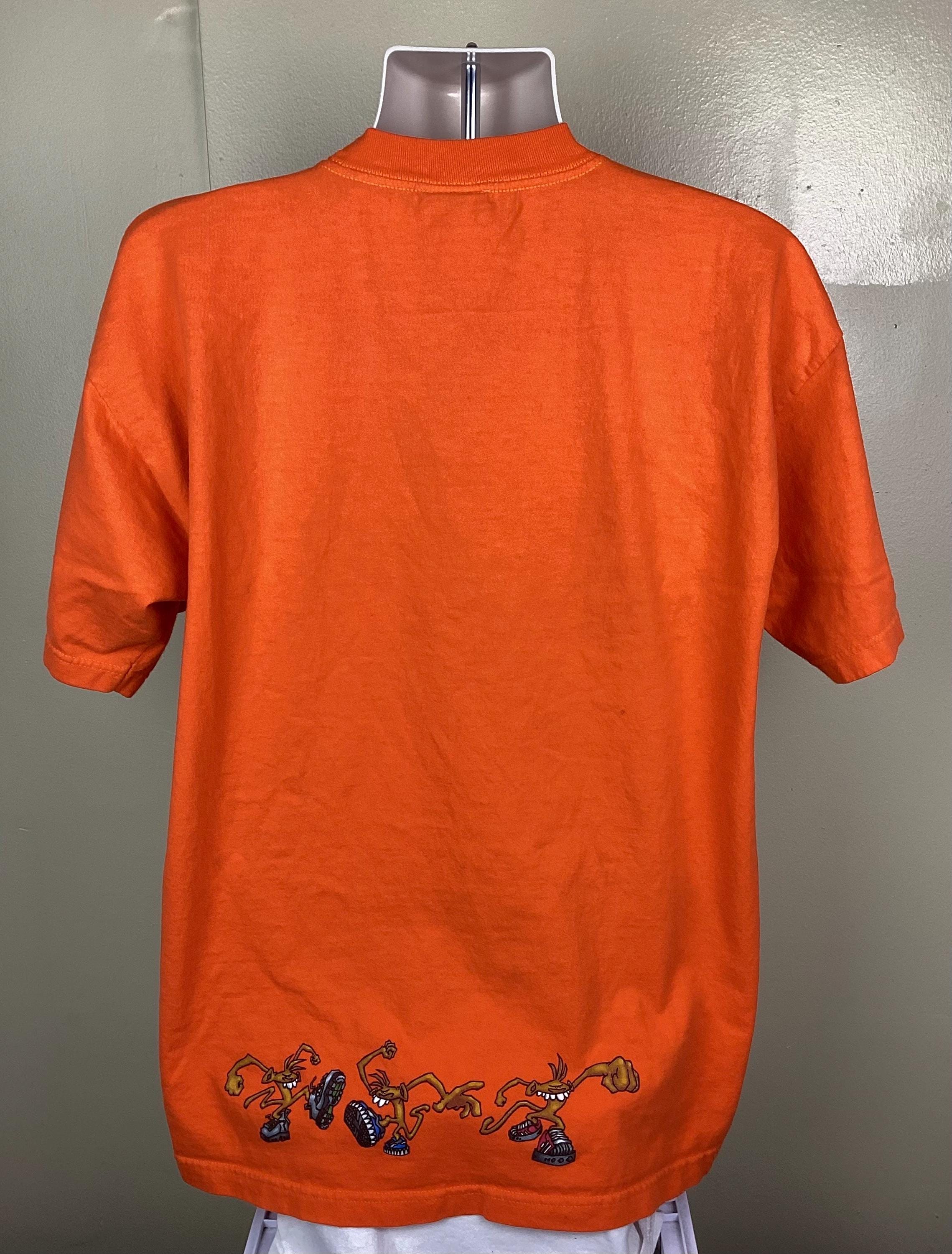 Vtg 90s JNCO Bust A Move Monkeys T-shirt Orange XL Baggy Jeans