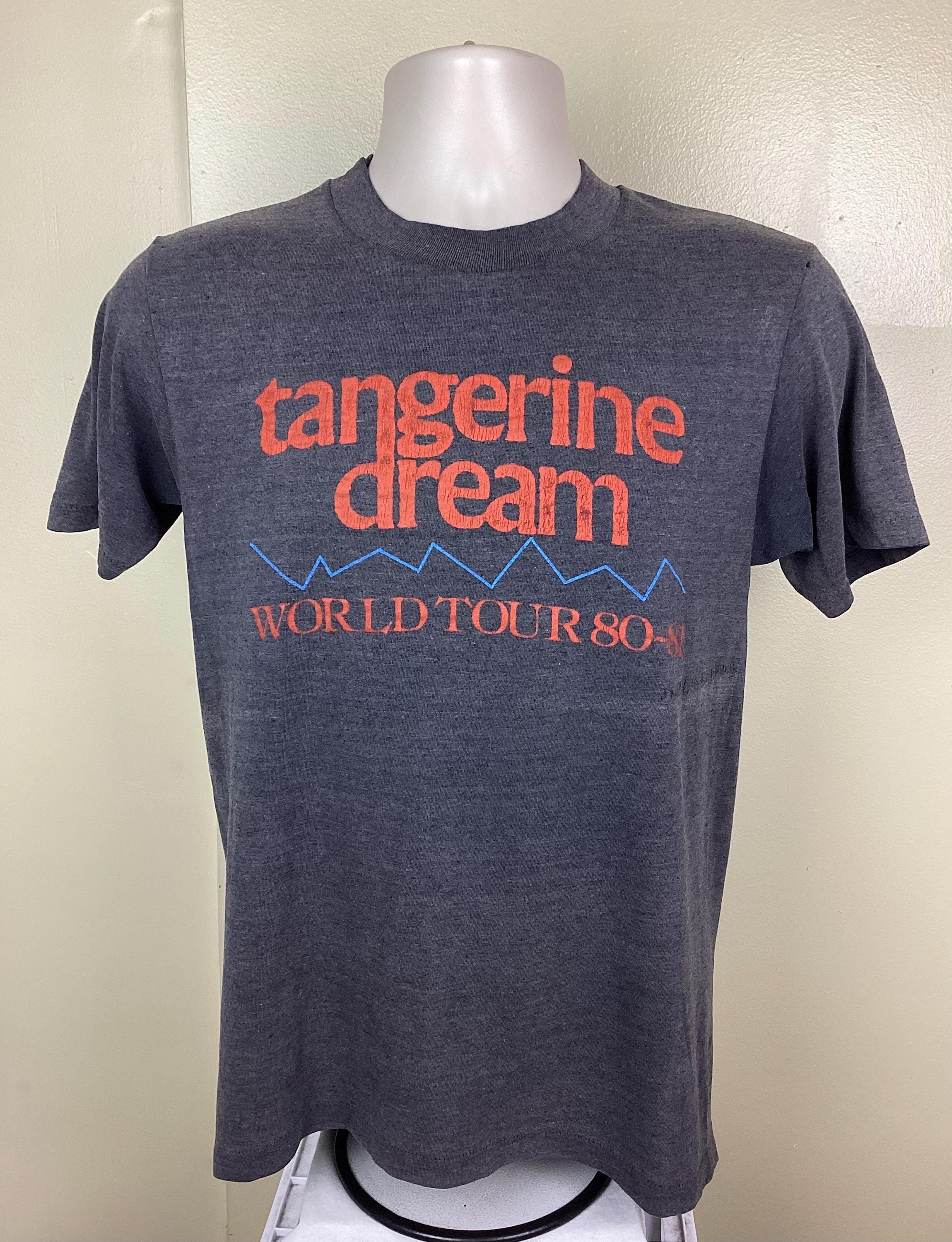 週末限定ンセール Vtg Gray S/M T-shirt Concert Tour World Dream Tangerine 1980 ミュージシャン