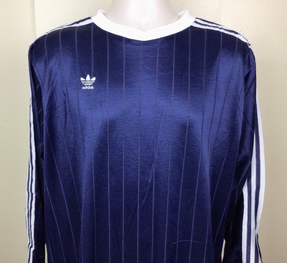 Vtg 90s Adidas Trefoil Logo Long Sleeve Soccer Shirt Navy Blue XL Practice  Jersey Made in USA Striped Goalkeeper - Etsy