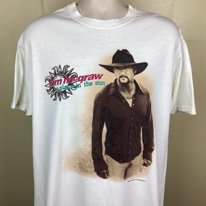 Vintage 1999 Tim McGraw A Place In The Sun T-Shirt Large 90s Country Music Concert Tee Western Cowboy White