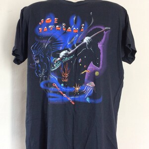 VTG 1990 Joe Satriani Dreaming In A Blue World Concert T-shirt zwart XL jaren 90 klassieke gitaar rock