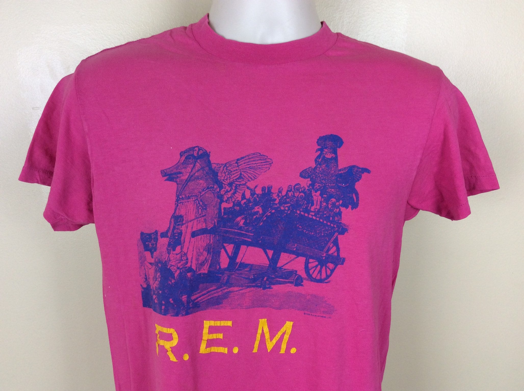 Vtg 1986 R.E.M. Pageantry Tour Concert T-shirt Pink 80s REM