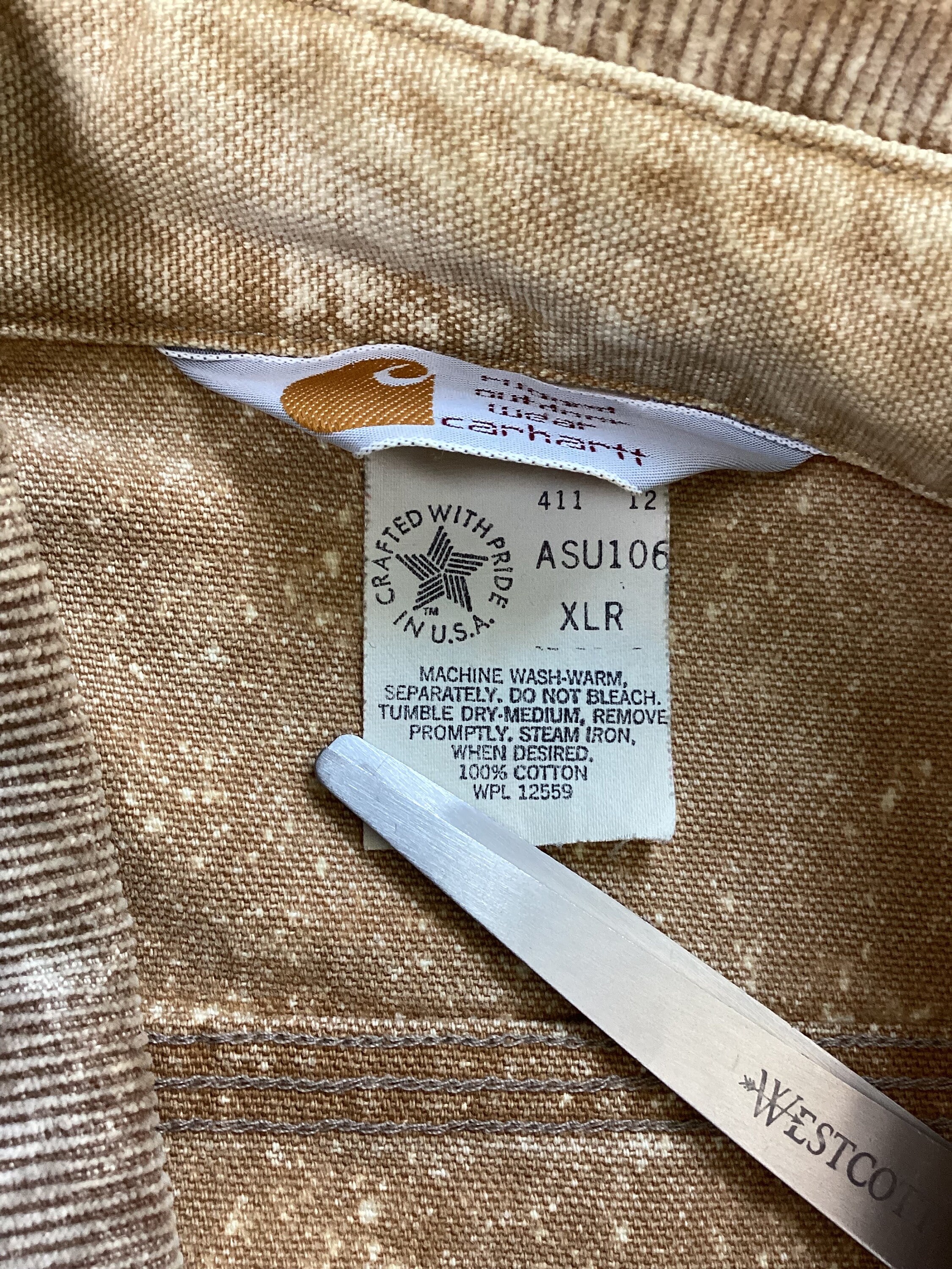 Vtg 80s 90s Carhartt Stone Wash Duck Canvas Work Shirt