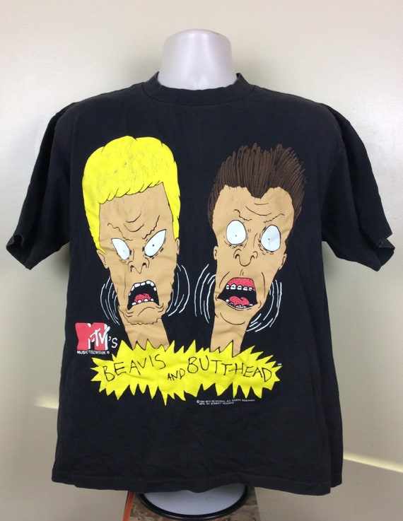 Vtg 1993 Beavis and Butthead T-shirt Black L 90s MTV Animation - Etsy