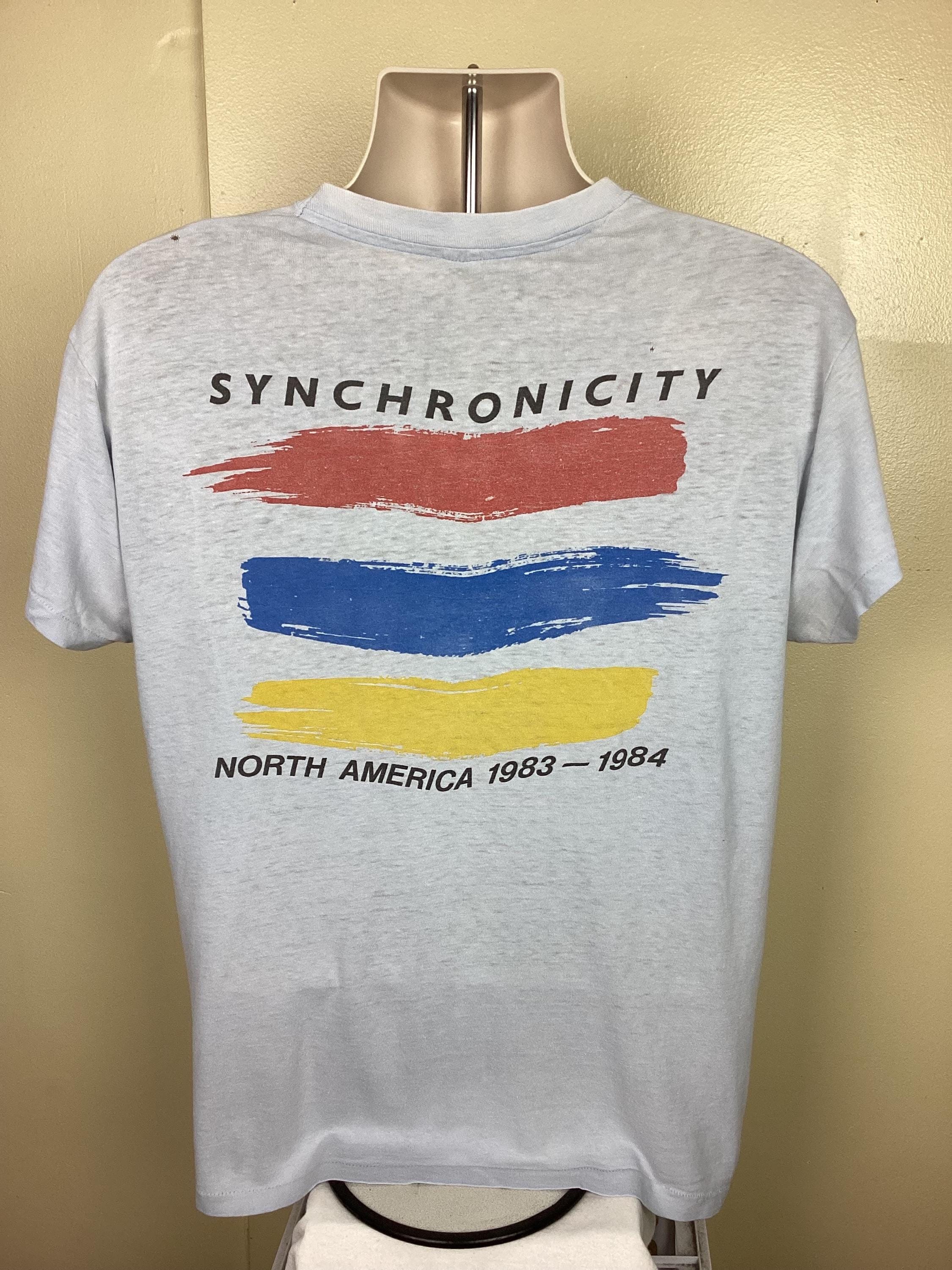 Vtg 1983 the Police Synchronicity Concert T-shirt Blue L/XL