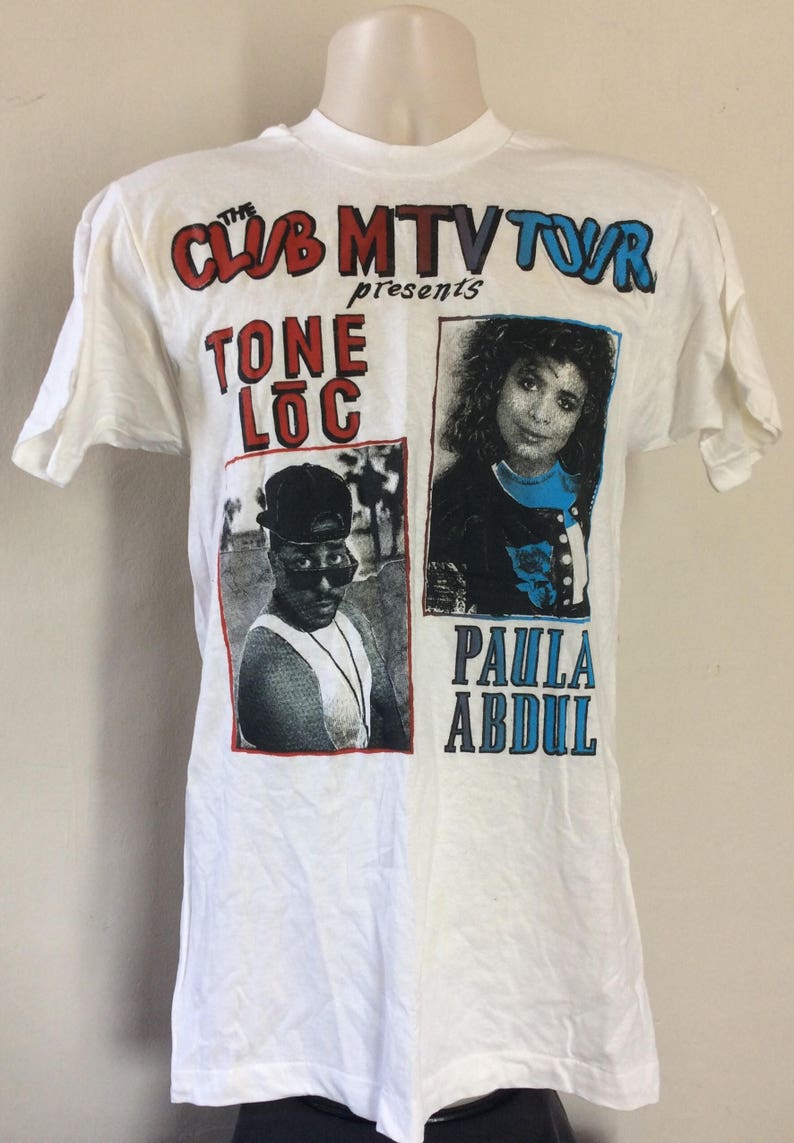 Vtg 1989 Club MTV Tone Loc Paula Abdul Concert T-Shirt White S | Etsy