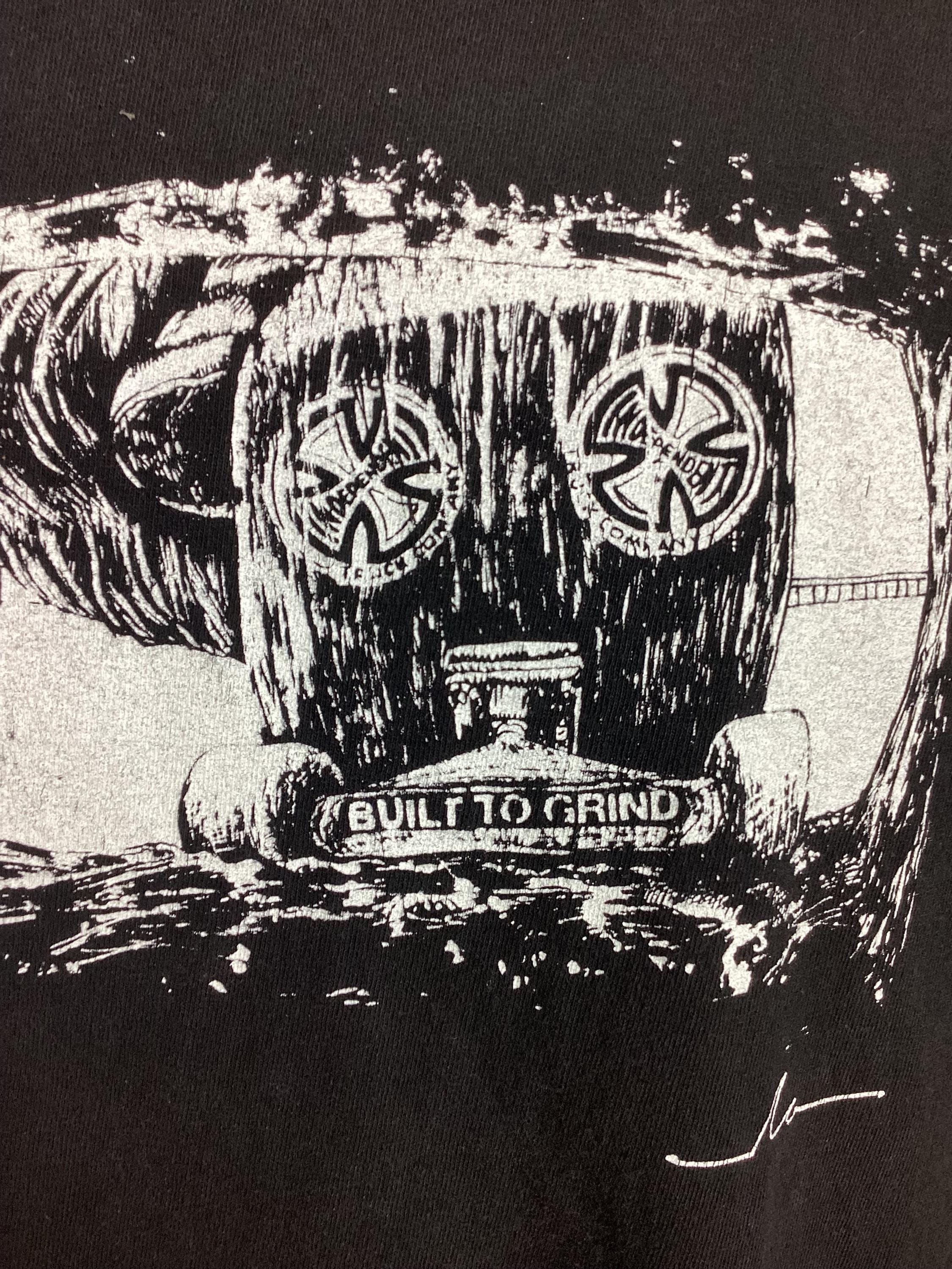 Vtg 90s Y2K Independent Truck Company Death Box T-shirt Black L