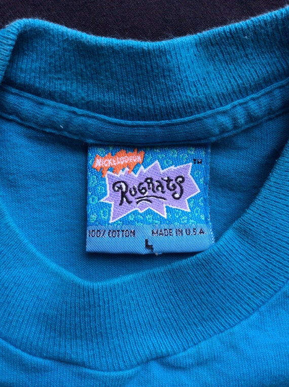 Vtg 1996 Rugrats T-Shirt Turquoise Youth L 90s Ni… - image 5